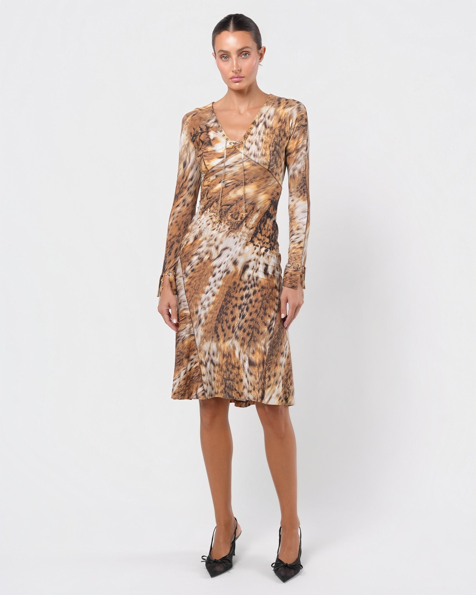2000s Leopard Print Dress With Chain Detail – Justin Reed