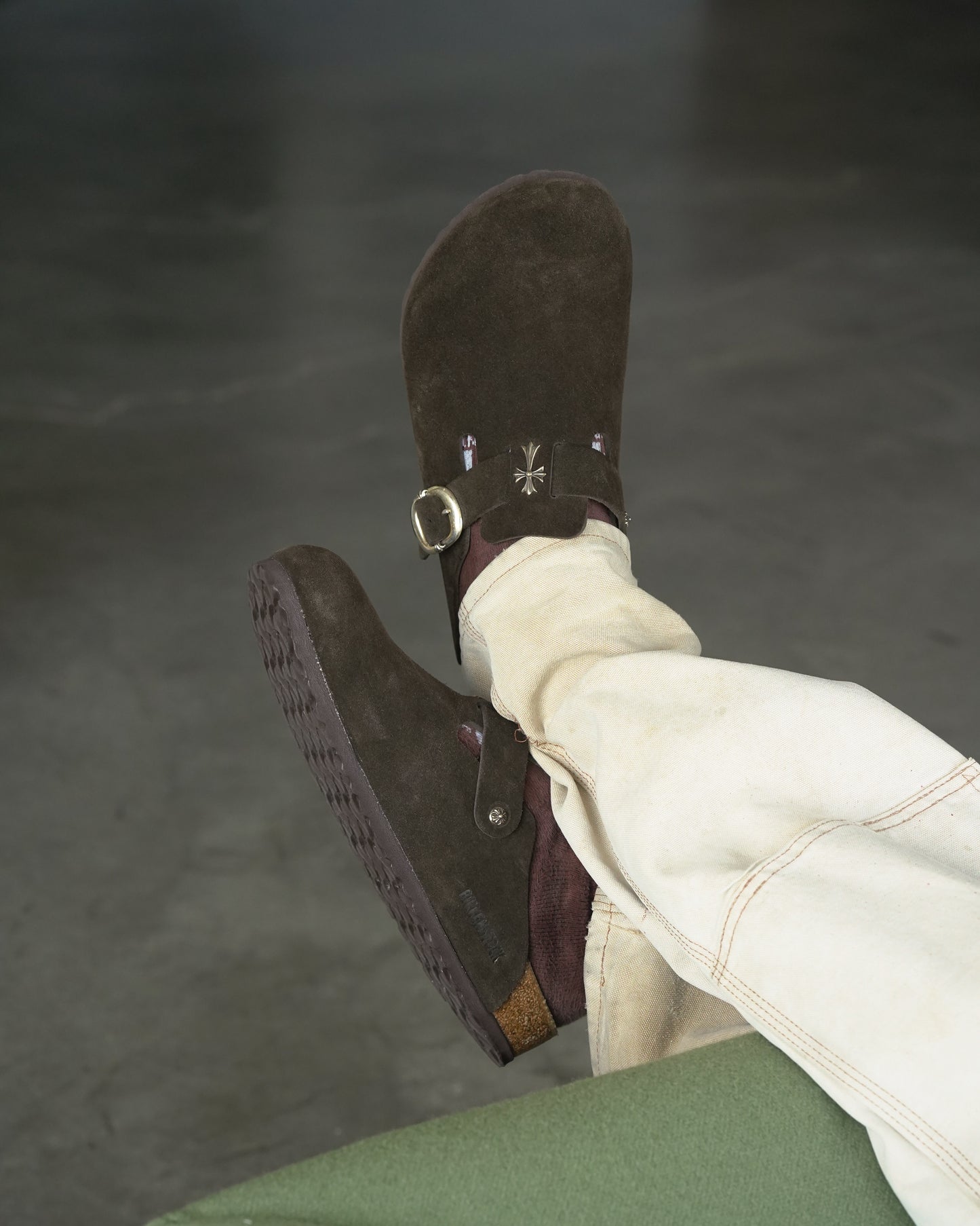 Cross Embellished Gunslinger Birkenstock Boston Clogs