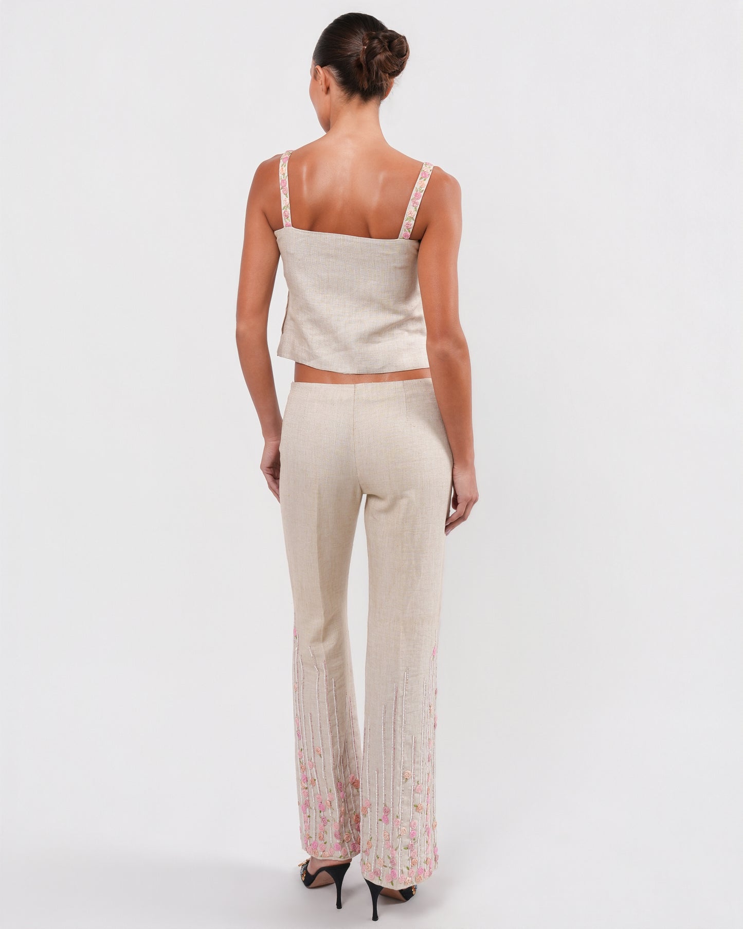 1990s Linen Rosette Detail Set