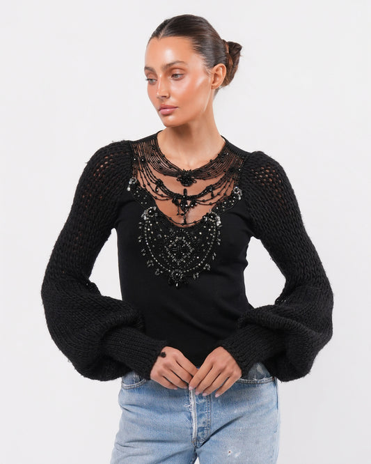 FW 2003 Embellished Knit Runway Top