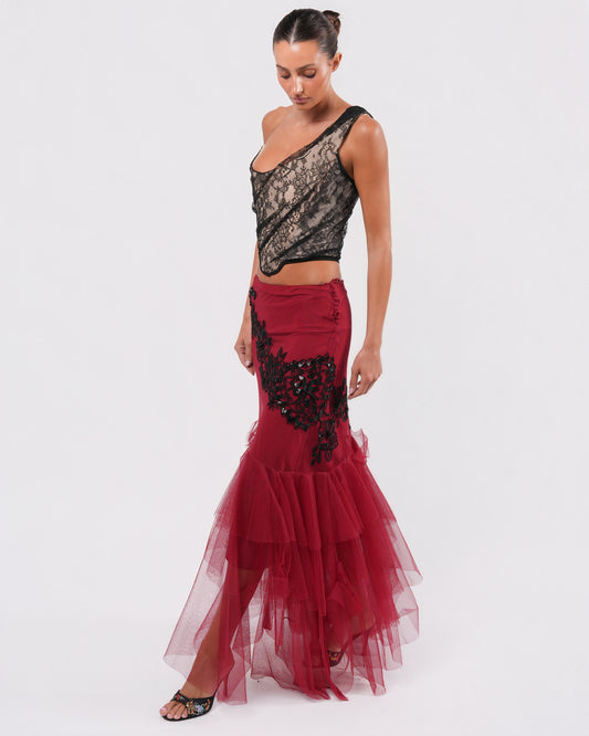 FW 2006 Embroidered Tulle Skirt