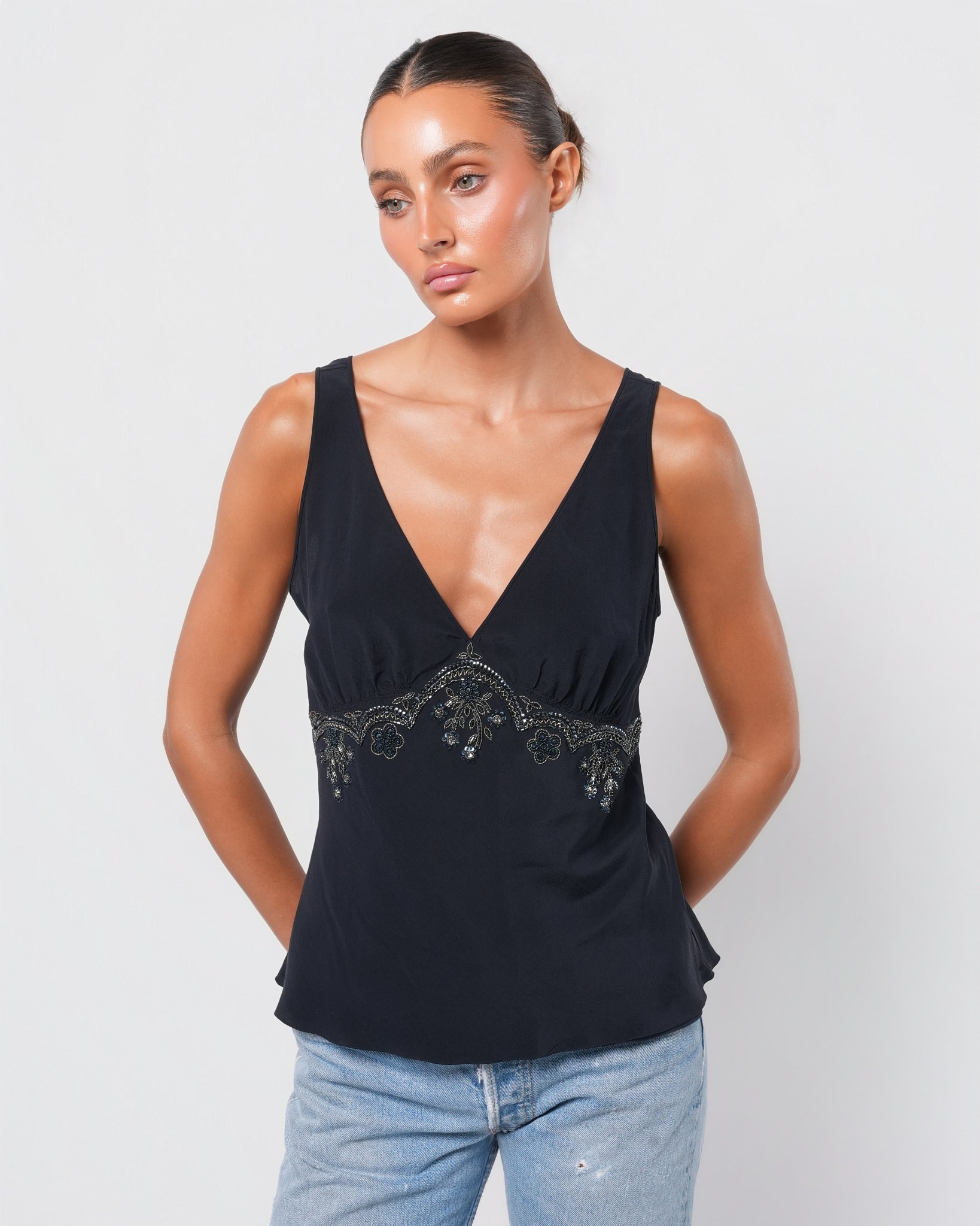 SS 2006 Embellished Silk Top – Justin Reed