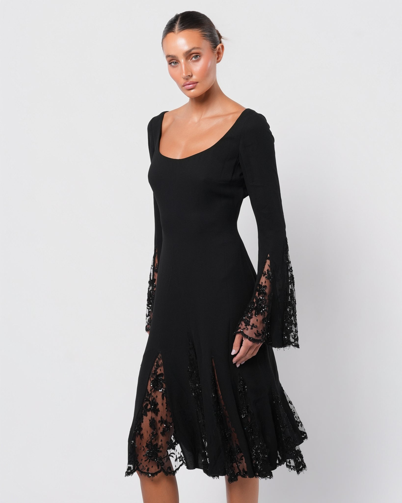 lace and beaded mermaid wedding dress HAND BEADED TULLE COCKTAIL DRESS (EXCLUSIVE) – PatBO