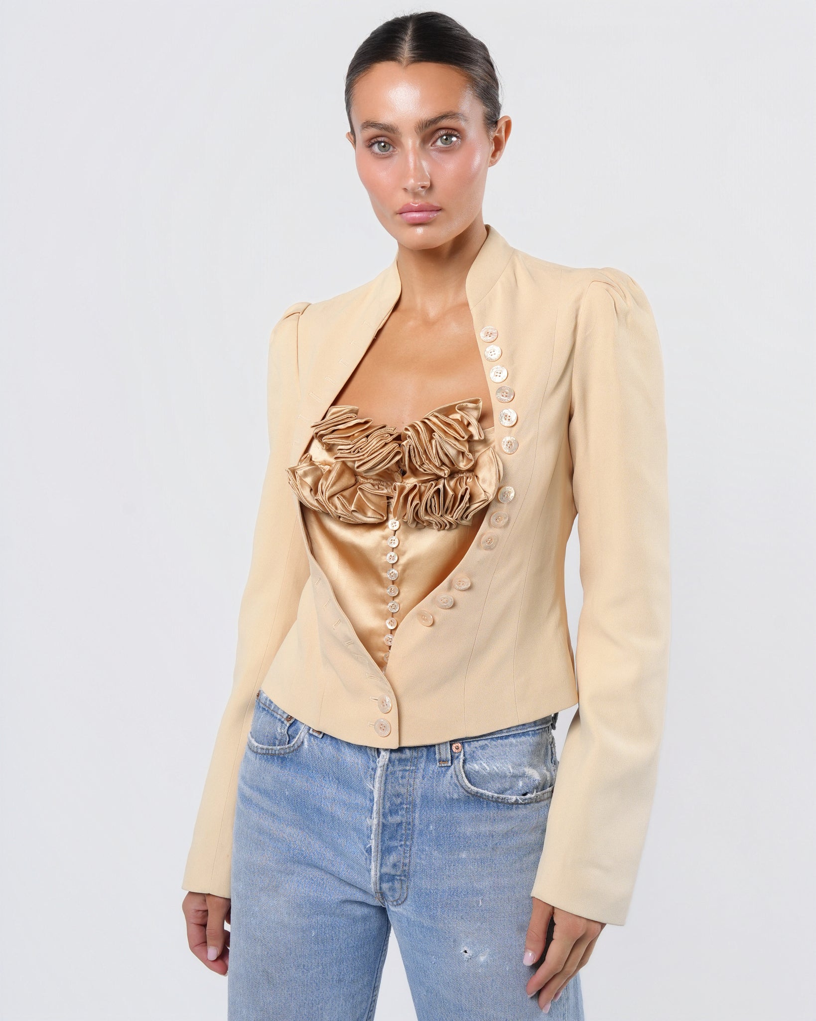 FW 2004 Jacket With Built In Ruffle Corset – Justin Reed