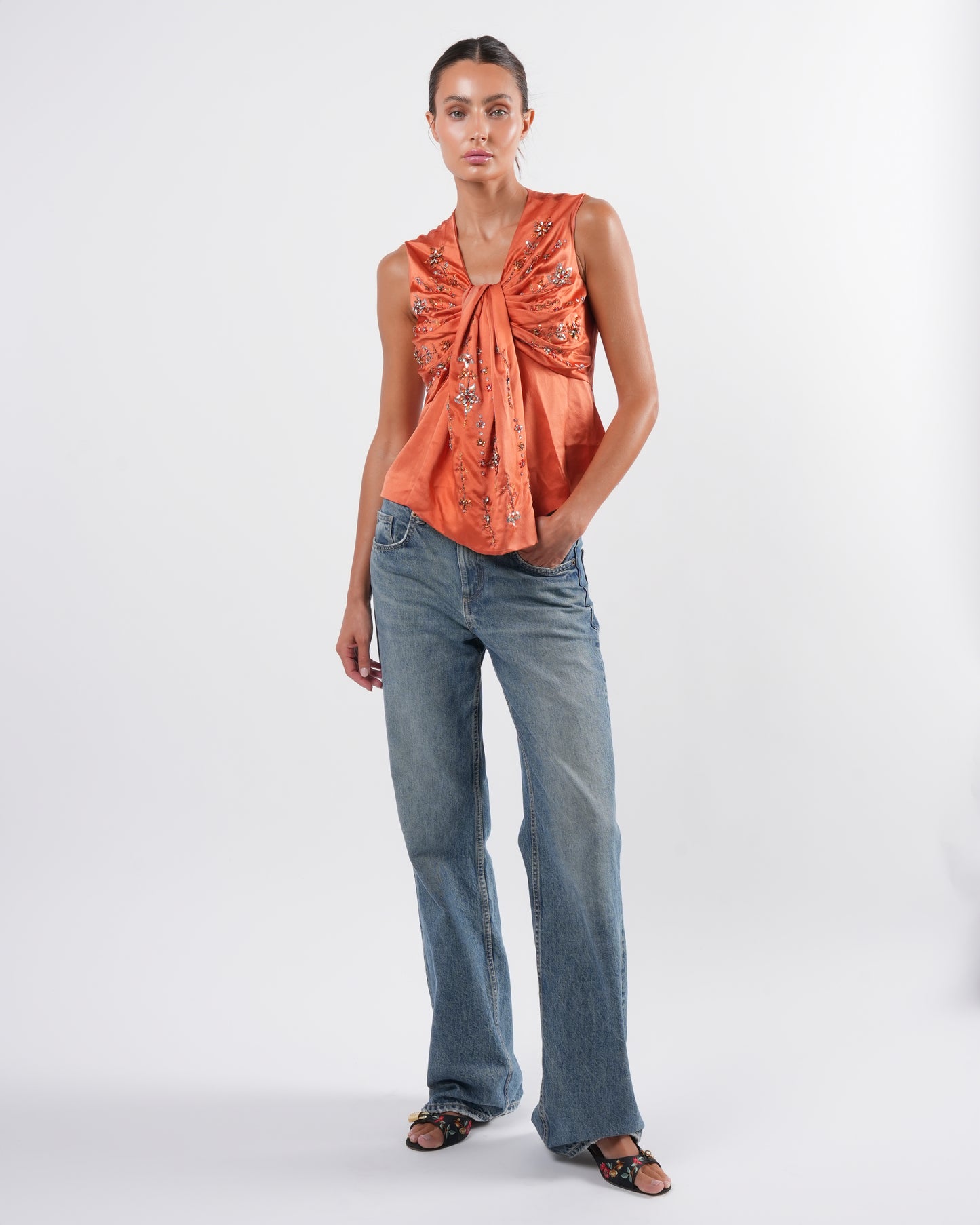 Galliano FW 2007 Embellished Silk Top