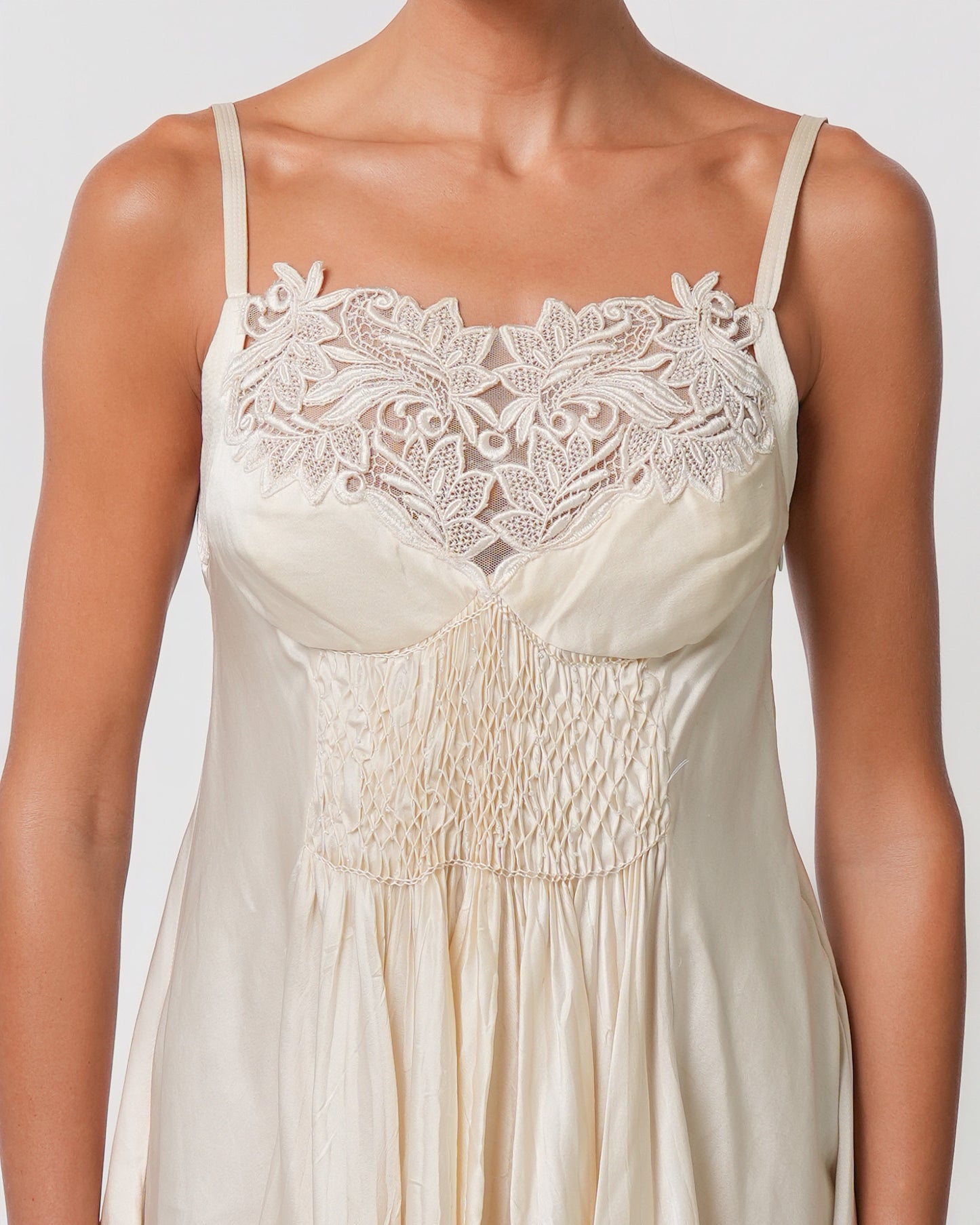 SS 1994 Crushed Silk Beaded Runway Mini Dress