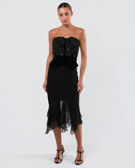 FW 1992 Beaded Velvet Bustier