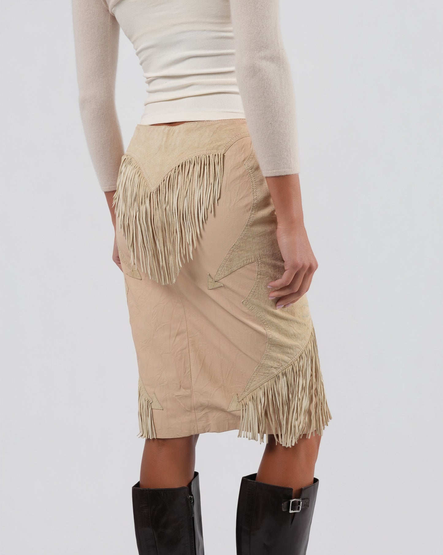 FW 2003 Leather And Suede Skirt