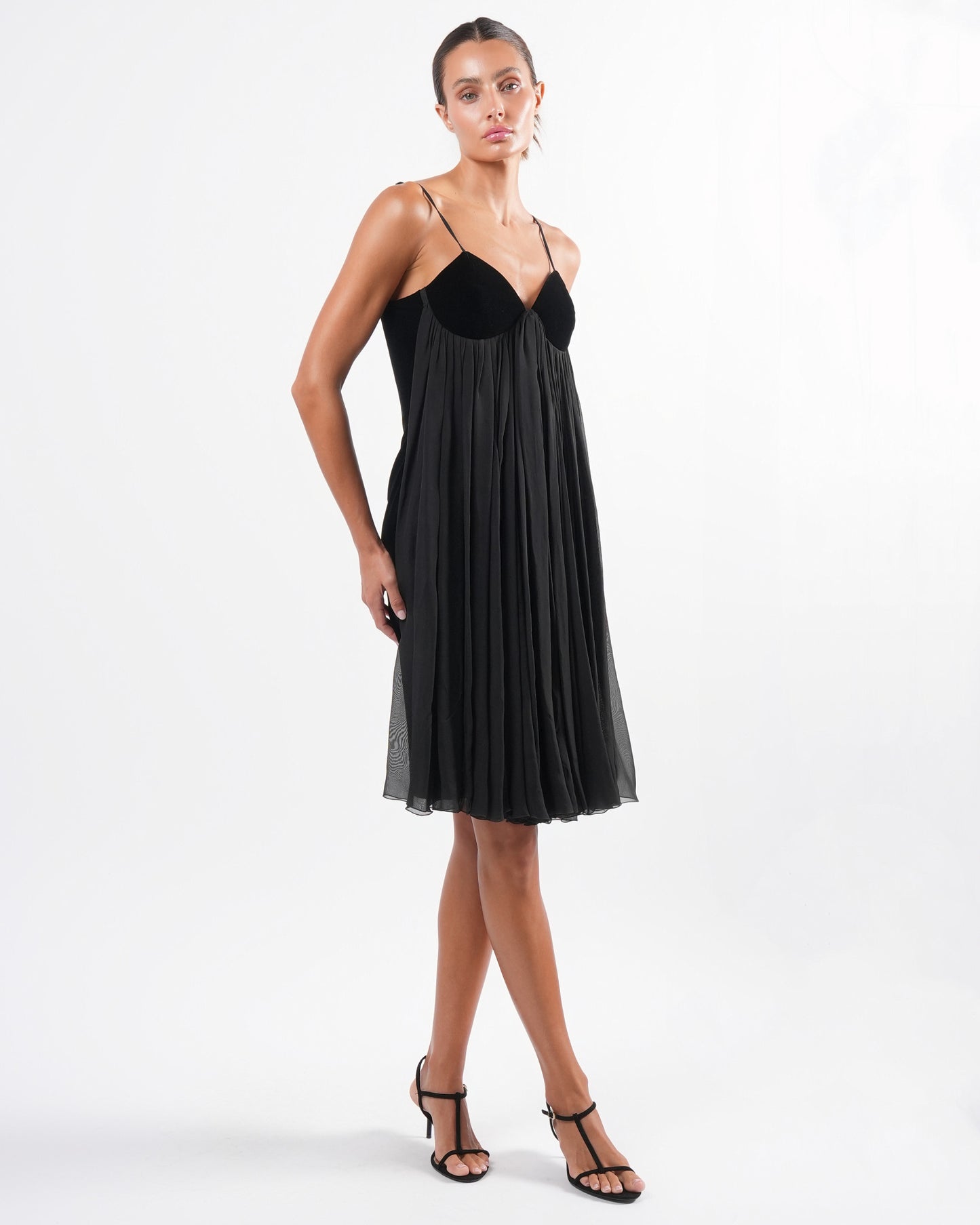 Velvet and Chiffon Dress