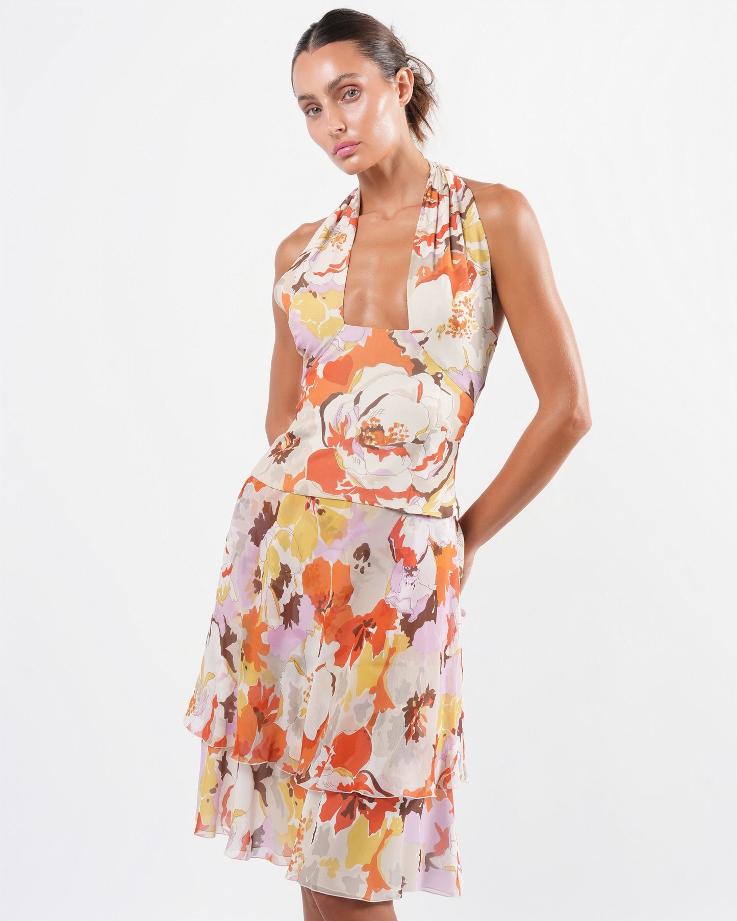 SS 2005 Floral Skirt and Top Set