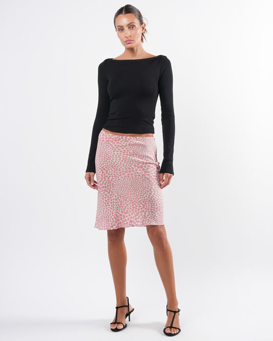 SS 2000 Silk Heart Print Skirt