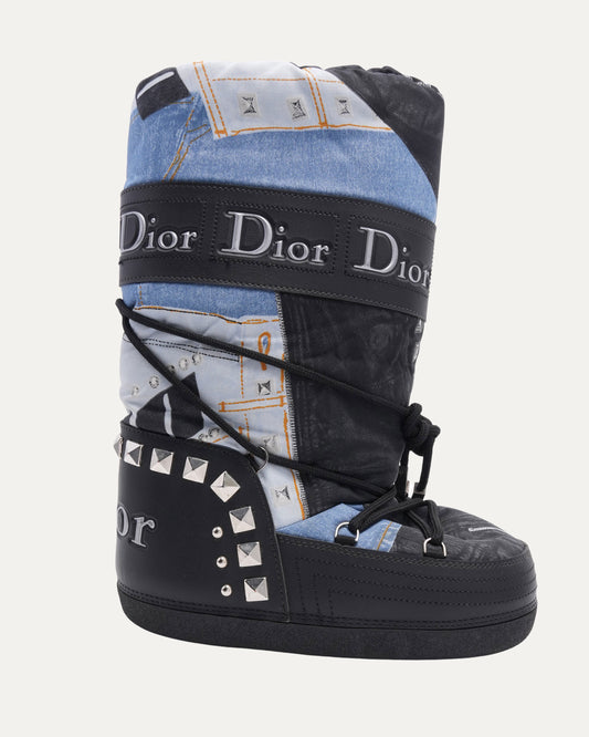 Galliano Era Trompe L'oeil "Denim" Snow Boots