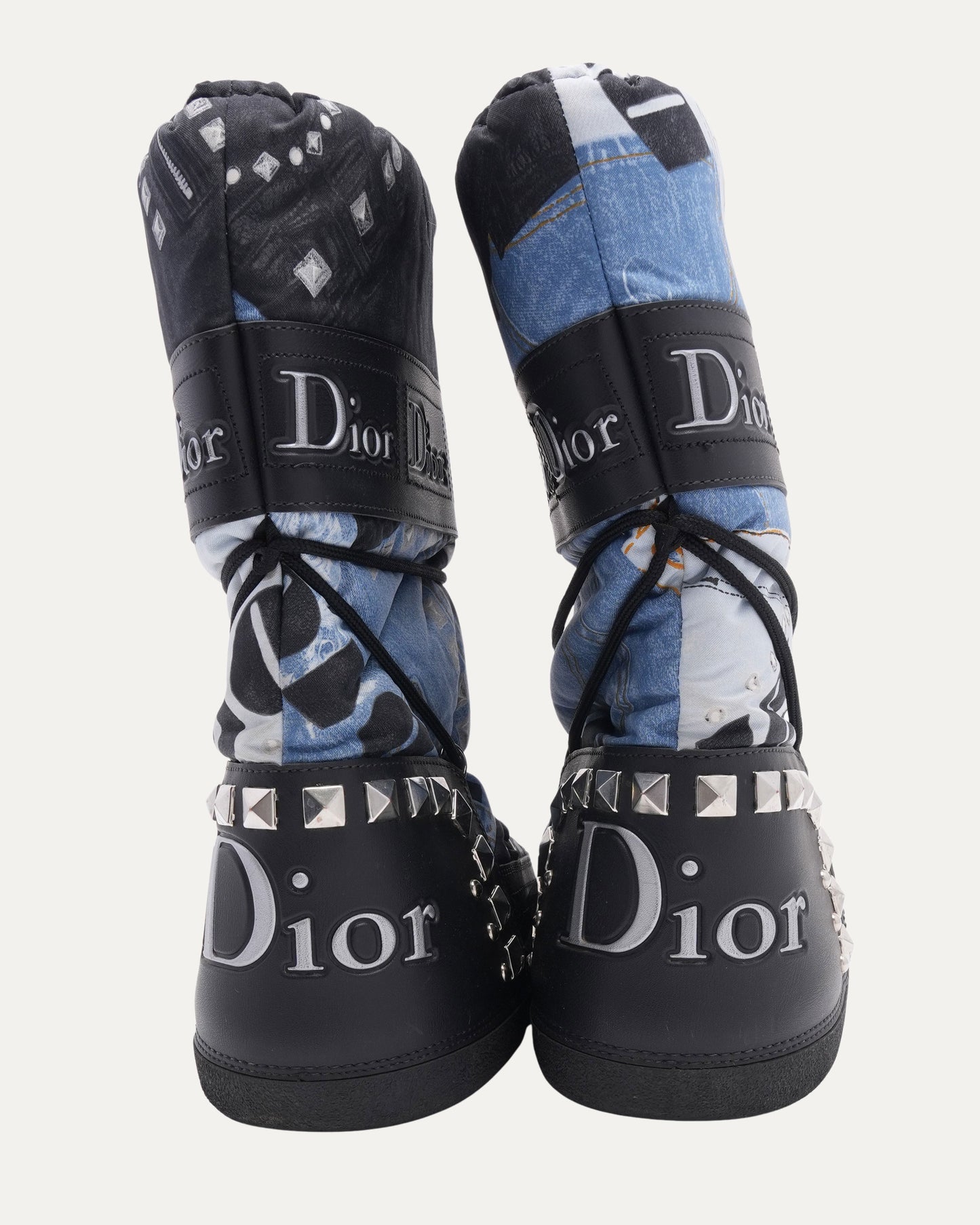 Galliano Era Trompe L'oeil "Denim" Snow Boots