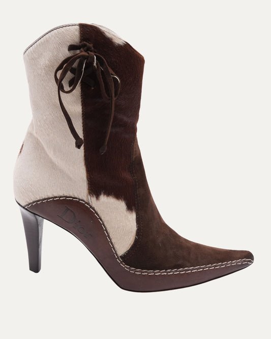 Galliano Era Calf Hair Logo Boots