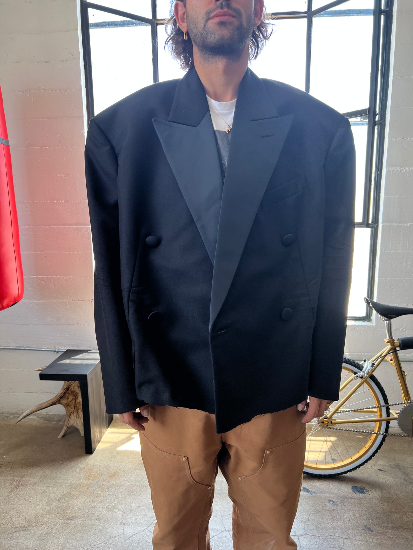 Eveningwear Raw Hem Tuxedo Blazer