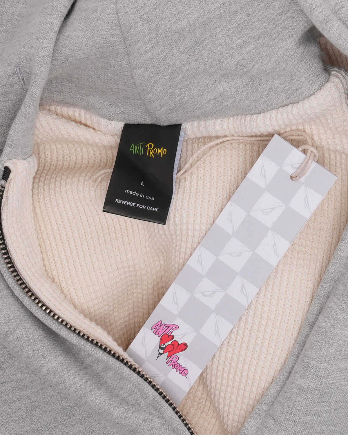 Embroidered Sadistic Thermal Lined Zip Up Hoodie