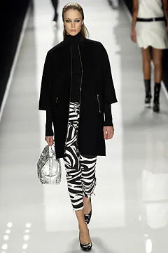 FW 2003 Belted Zip Waist Zebra Print Pants