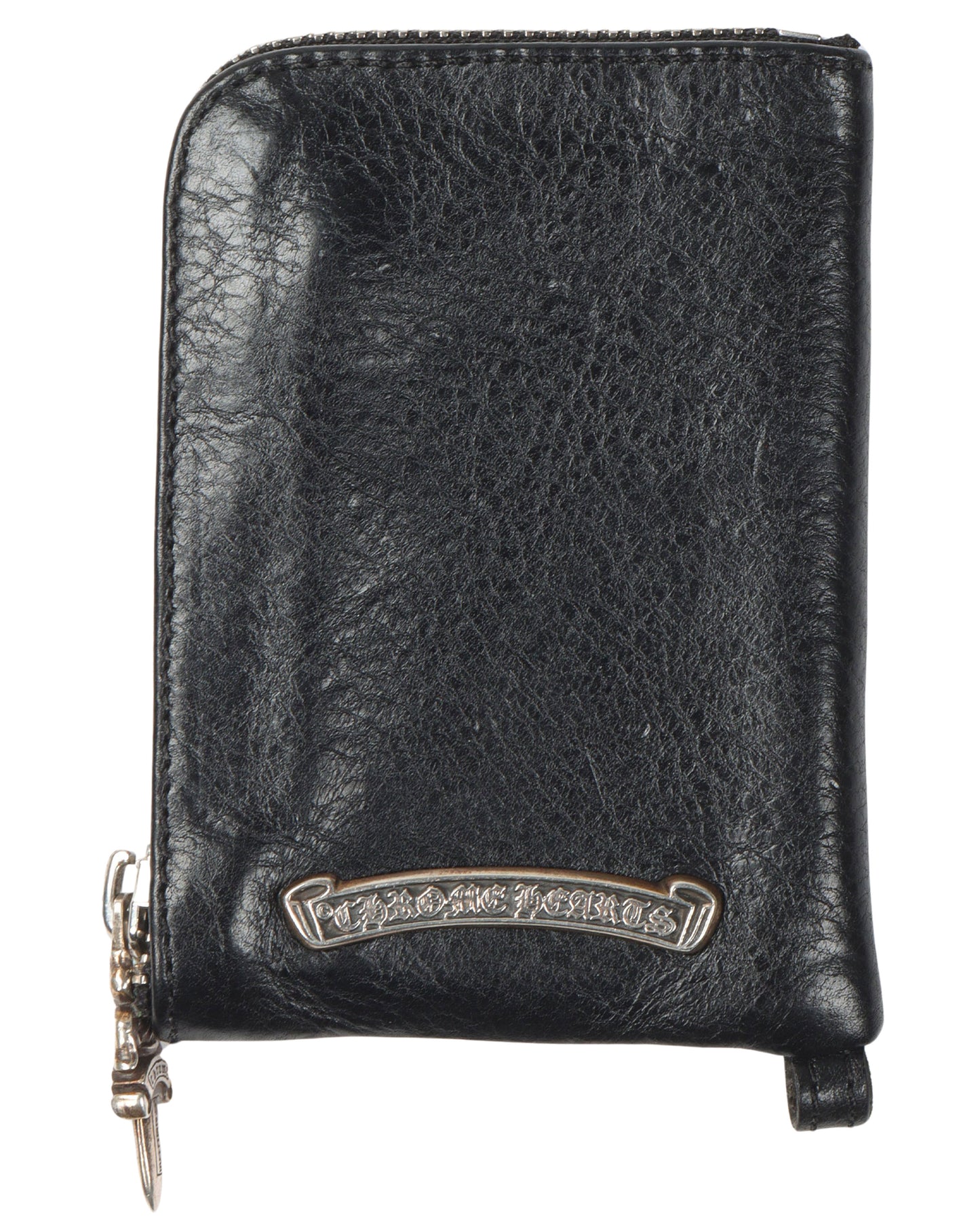 Leather Cross Patch Zip Wallet