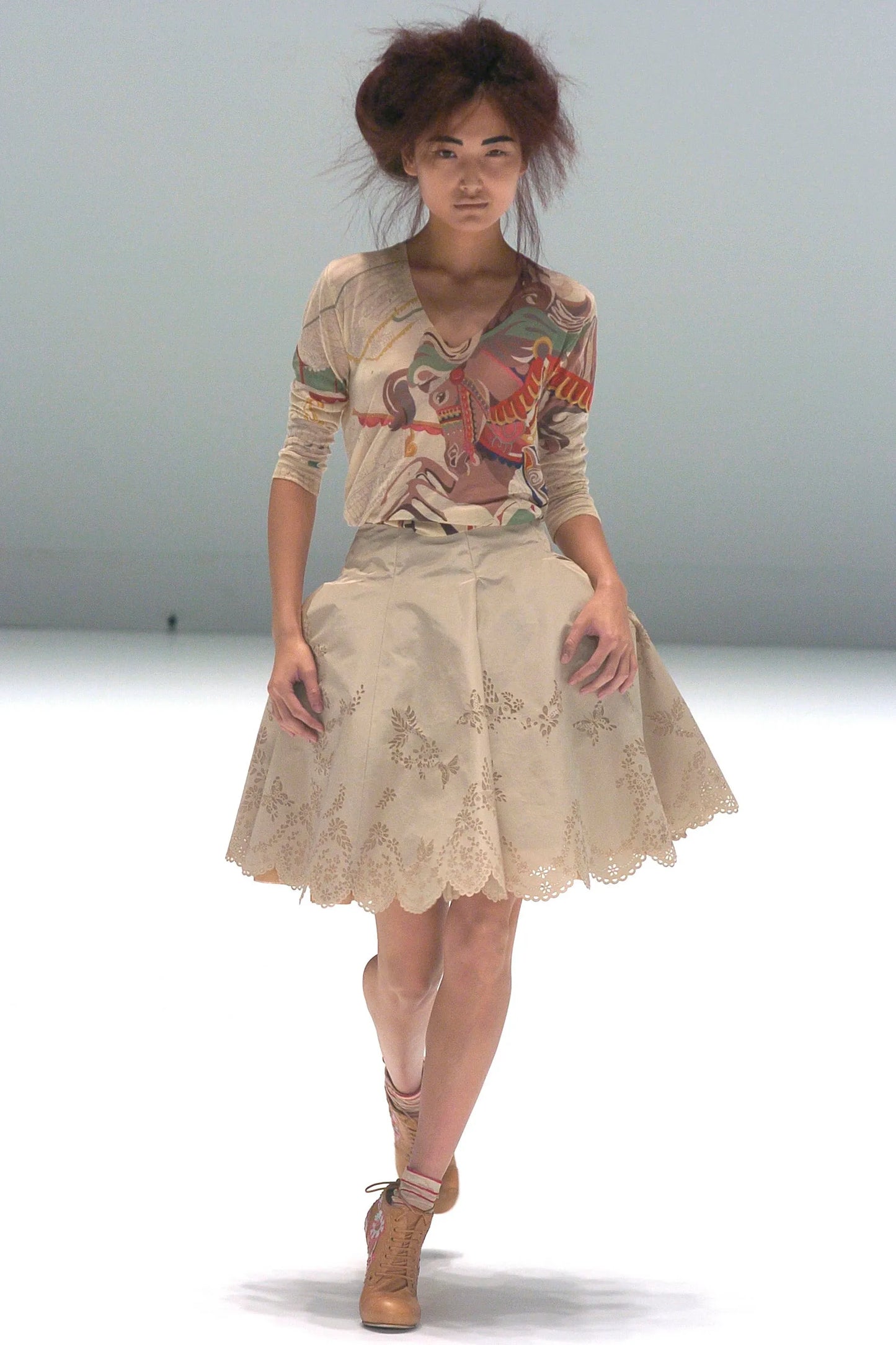 SS 2005 "It's Only A Game" Suede Lasercut Skirt