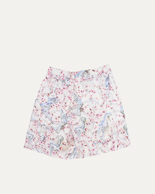 Sorayama Cherry Blossom Silk Shorts