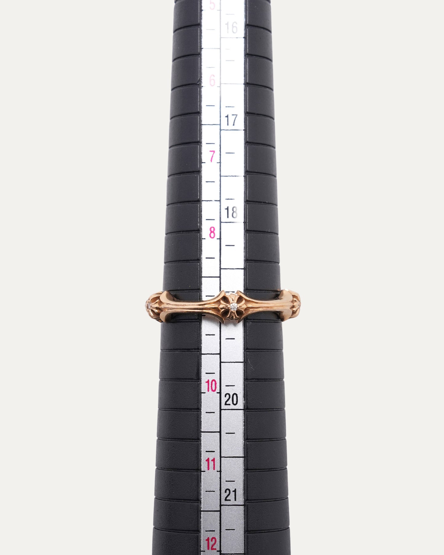 Diamond and Gold Cross Bone Ring