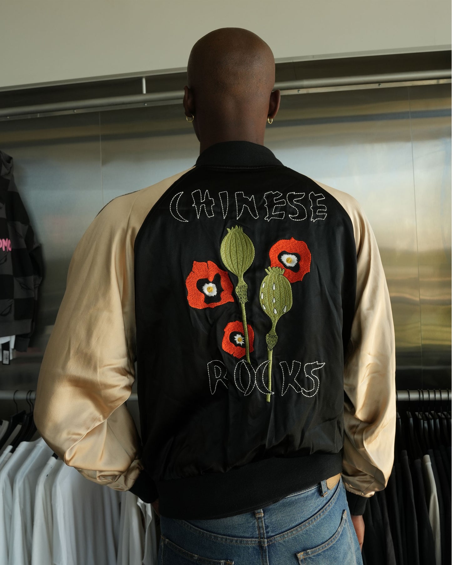 Chinese Rocks Embroidered Silk Souvenir Jacket