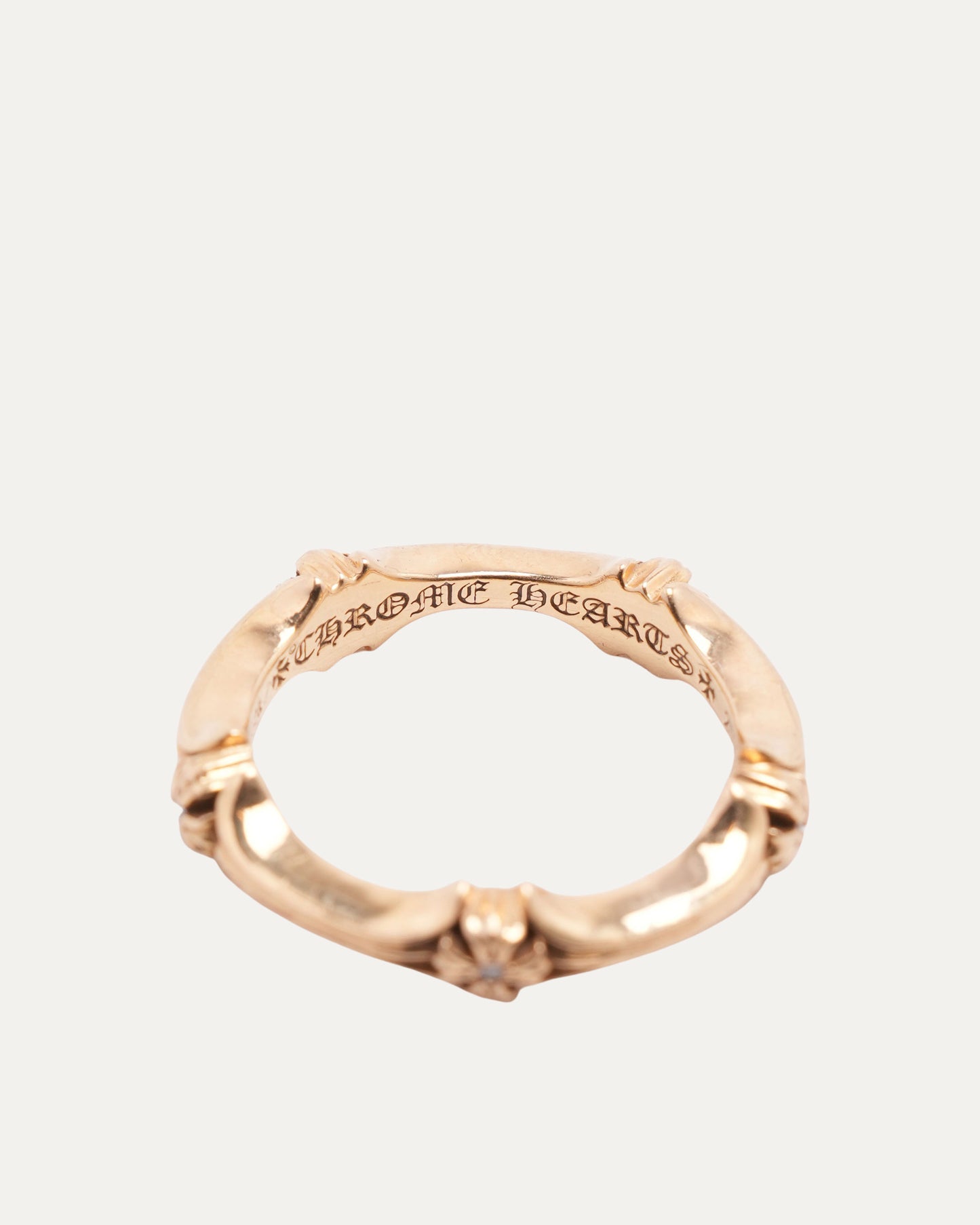 Diamond and Gold Cross Bone Ring