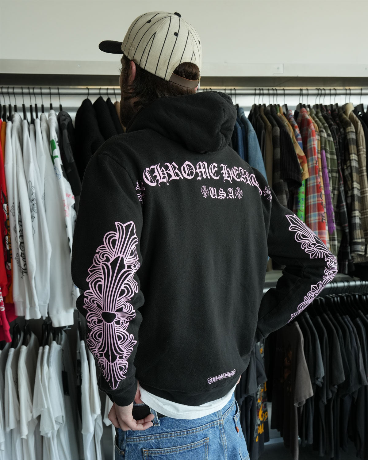 Friends and Family Glitter Print Hoodie