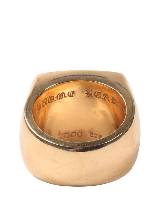 22k Gold & Diamond Cross Ring