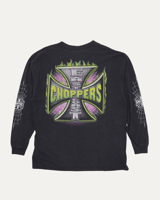 West Coast Choppers Spiderweb Logo Long Sleeve T-Shirt