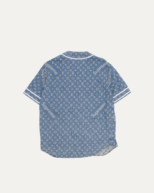 Supreme Denim Monogram Baseball Shirt