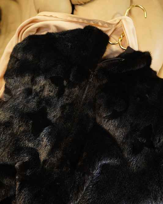 Monogram Mink Zip-Up Hoodie