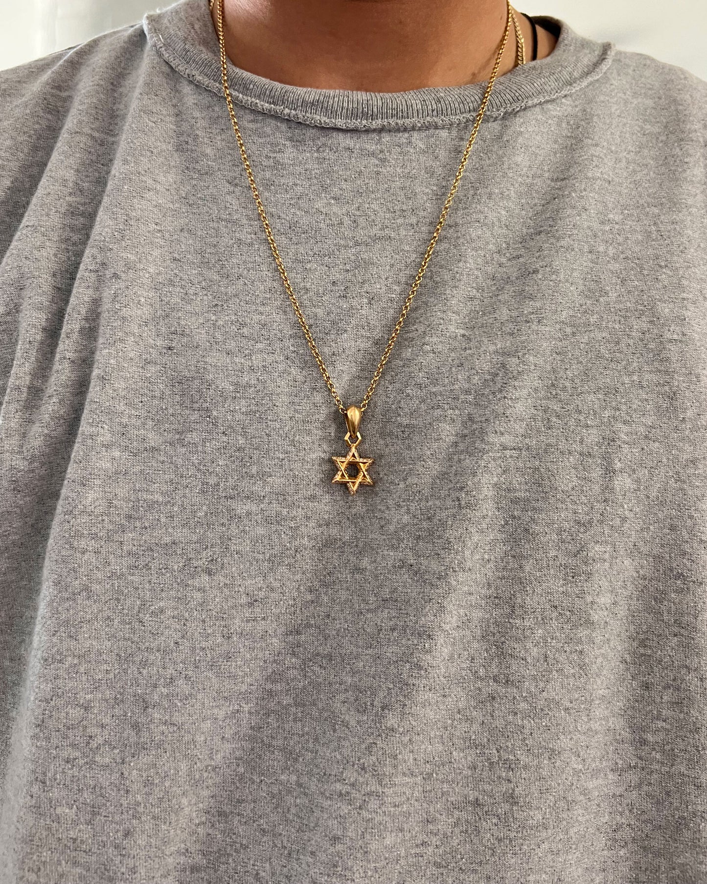 Gold Diamond Mini Star of David Pendant