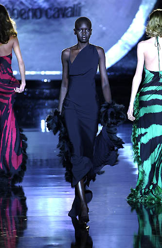 FW 2000 Runway Gown With Fur Trim