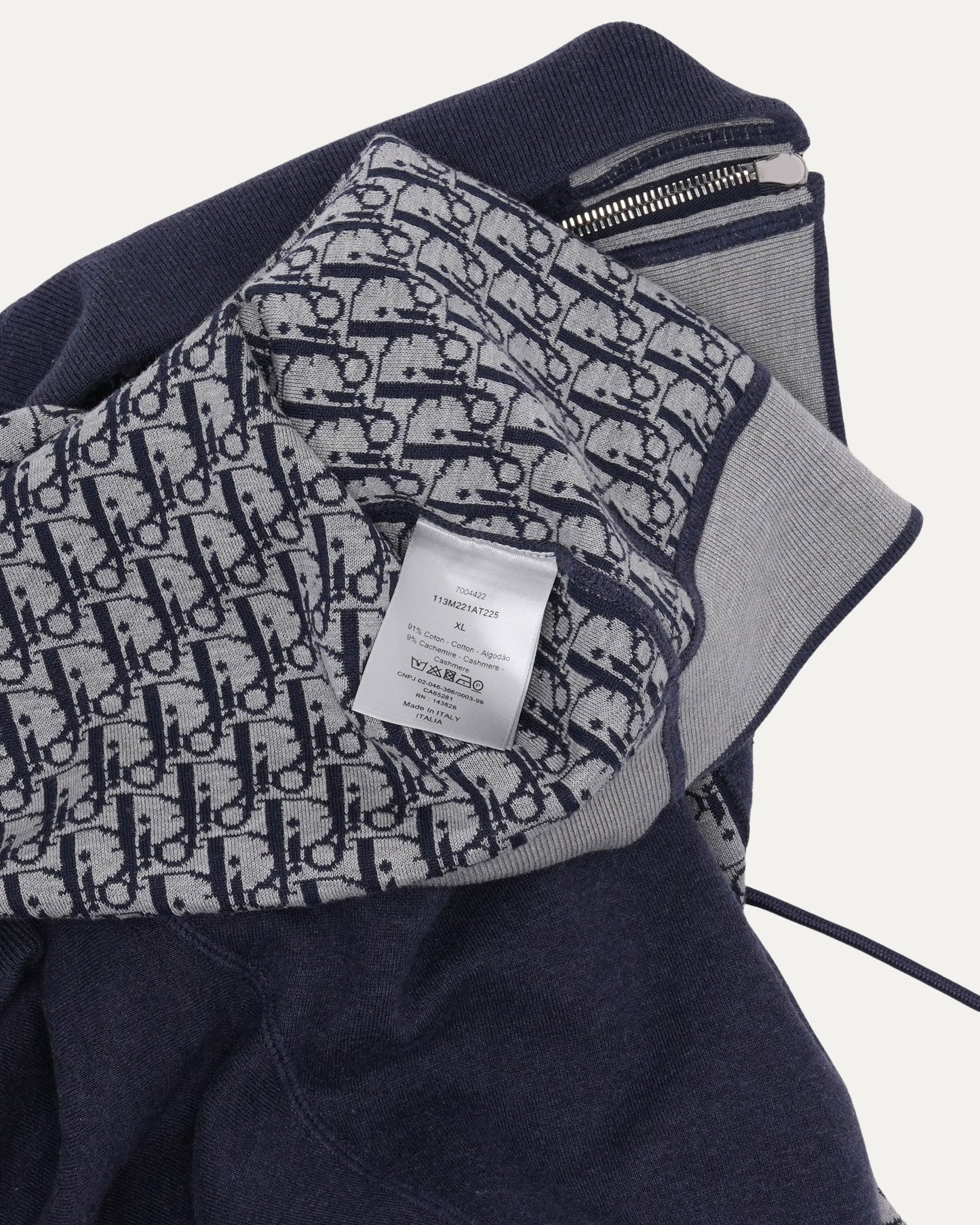 Cashmere Blend Zip Up Hoodie