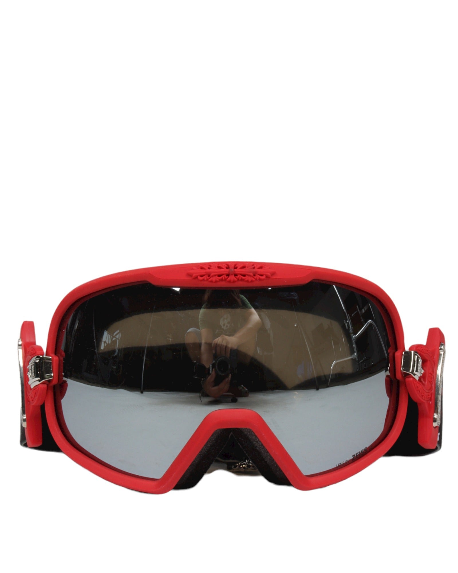 chrome hearts ski goggles Chrome Hearts Red Snow Goggles – Justin Reed
