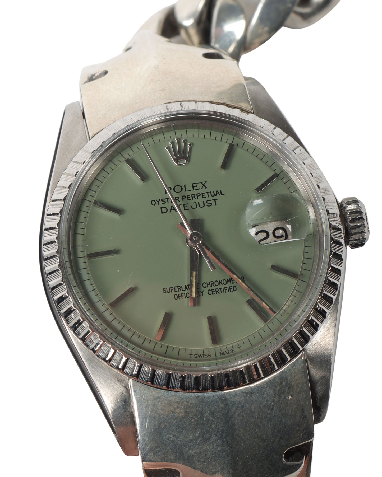 Sage Dial Rolex Date Just 36MM