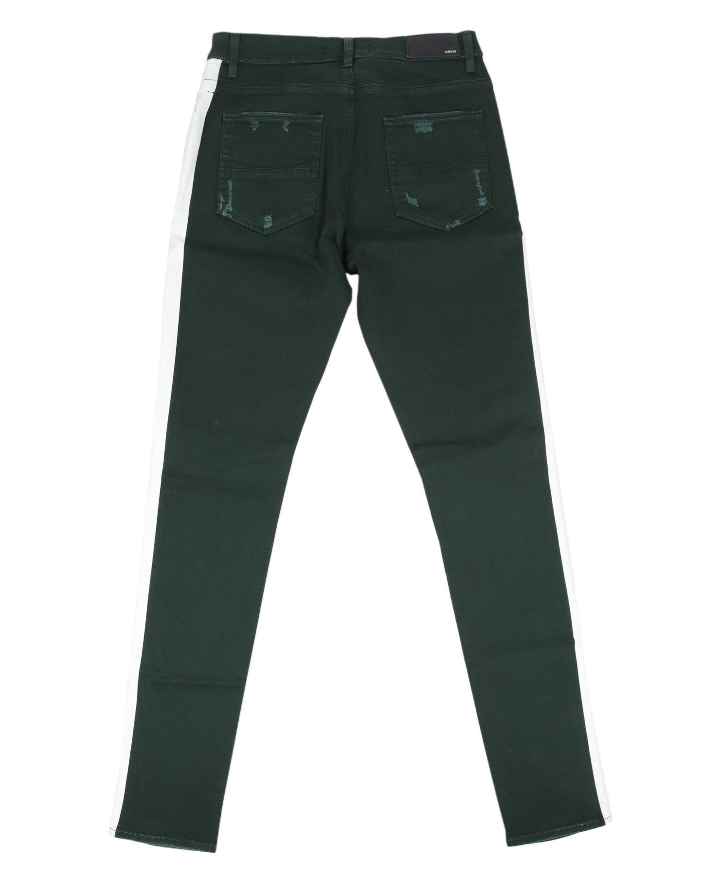 Green Denim White Stripes