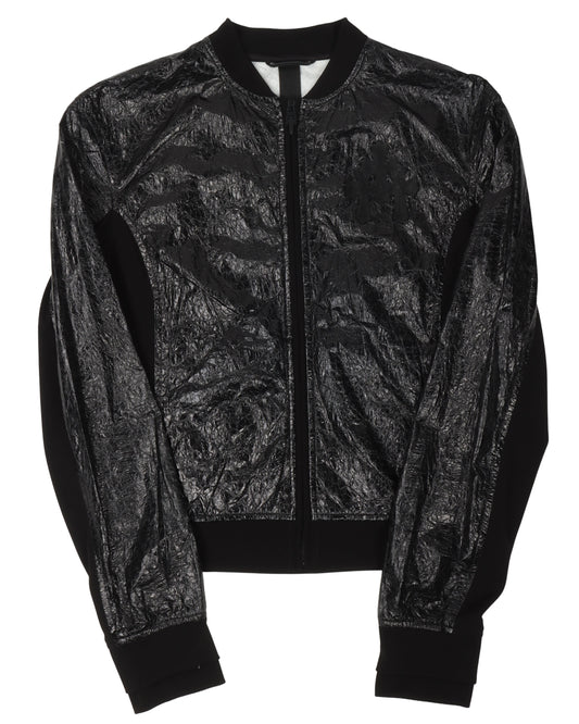 Patient Leather Track Jacket With Leather Cross