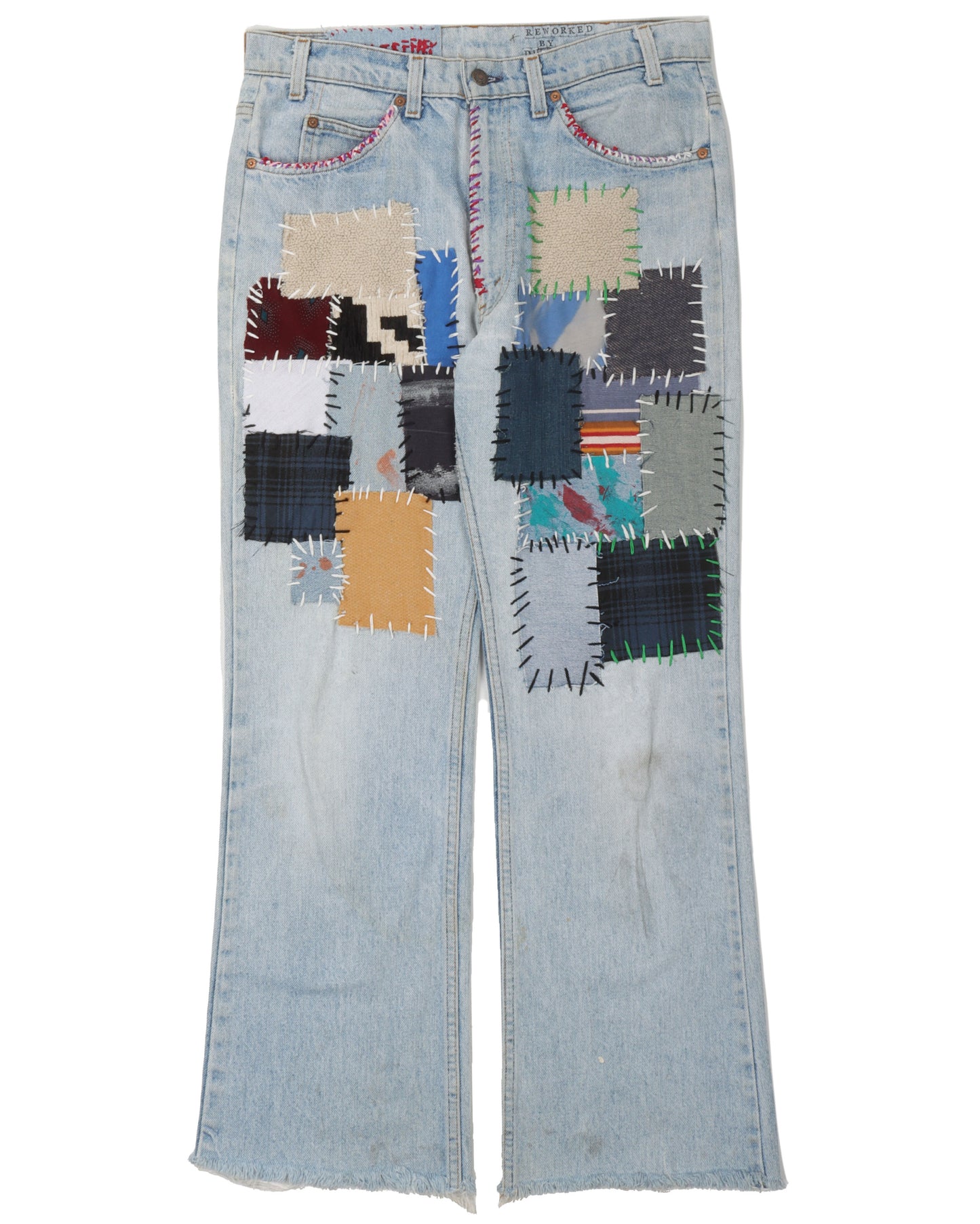 Ian Jeffrey Custom Patchwork Flared Levi's 517 Jeans