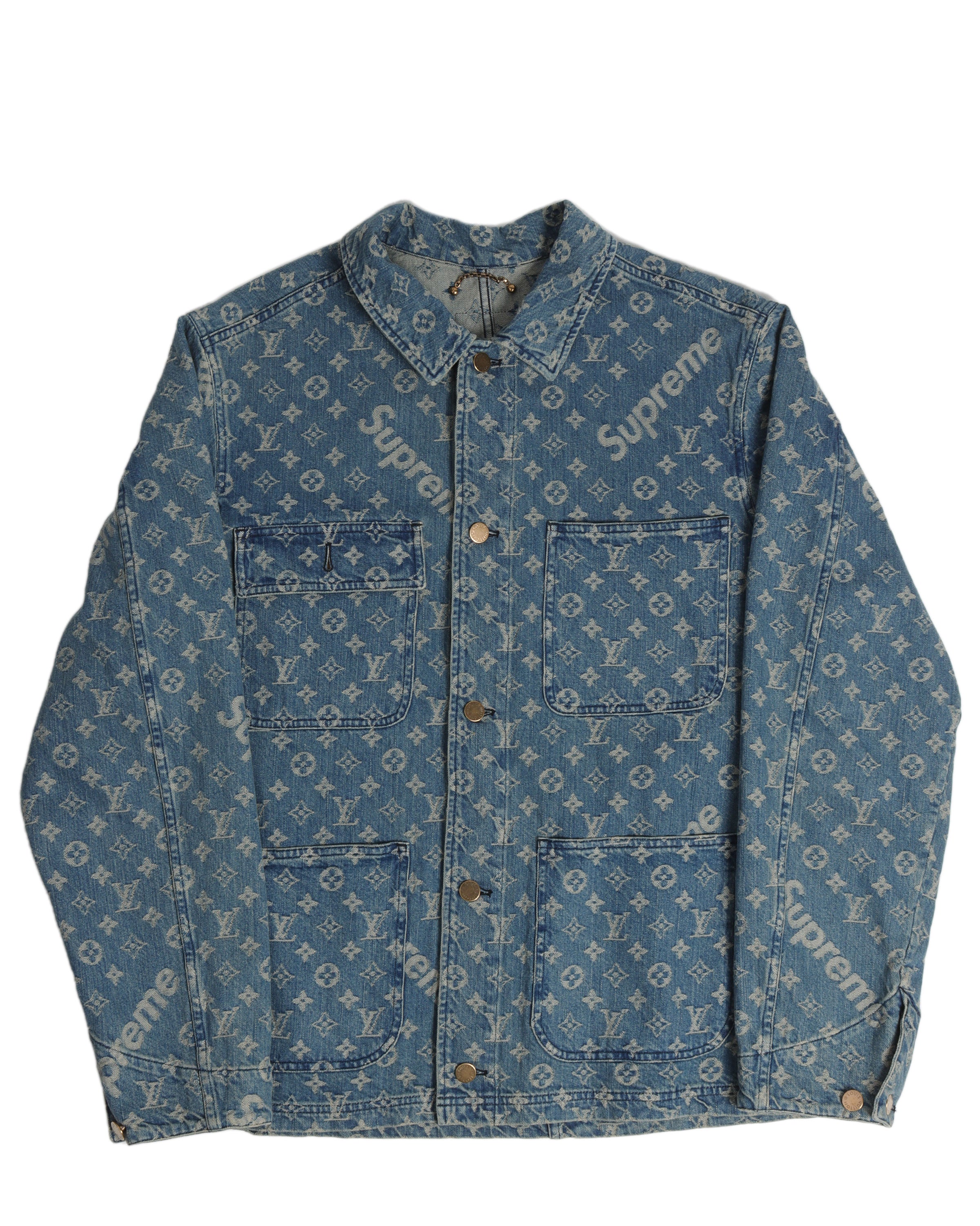 Buy Supreme Louis Vuitton SUPREME LOUISVUITTON Size: 48 17AW LV Jacquard  Denim Chore Coat Monogram jacquard denim jacket from Japan - Buy authentic  Plus exclusive items from Japan