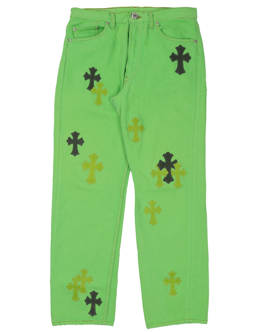 Levi's Cross Patch Denim Sex Records Neon Green