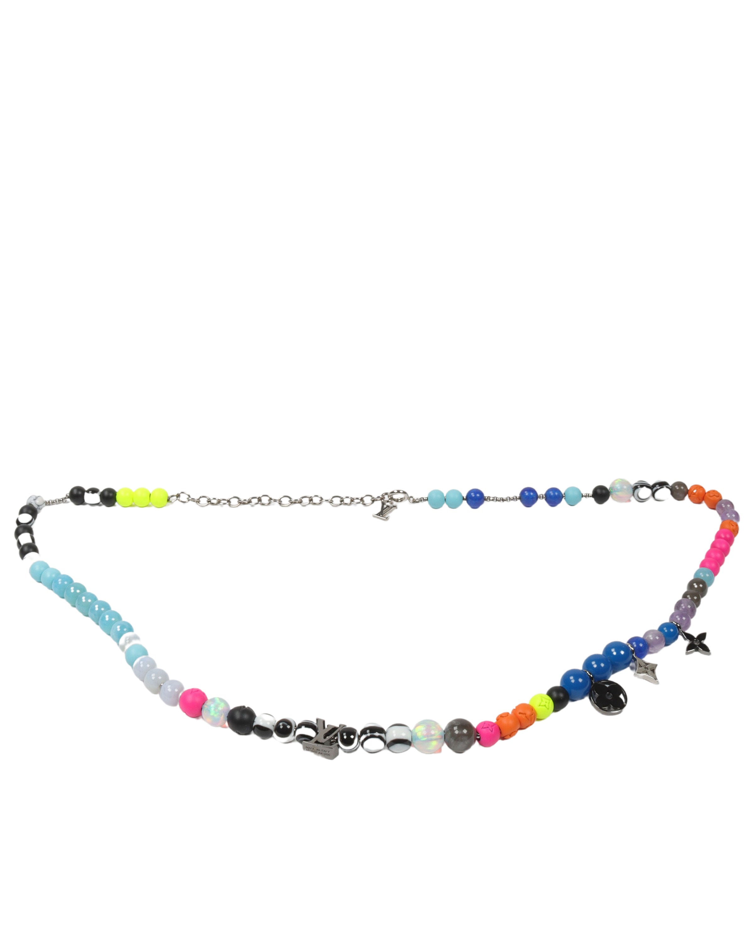 Louis Vuitton LV Beads Necklace Metal and Faux Pearls with Opals and Rock  Crystals Multicolor 21348427