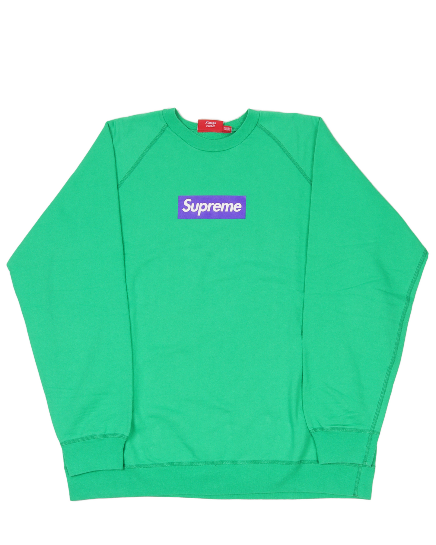 2007 Purple Screen Print Box Logo Crewneck Sweatshirt