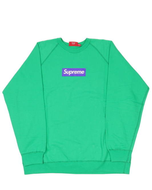 2007 Purple Screen Print Box Logo Crewneck Sweatshirt