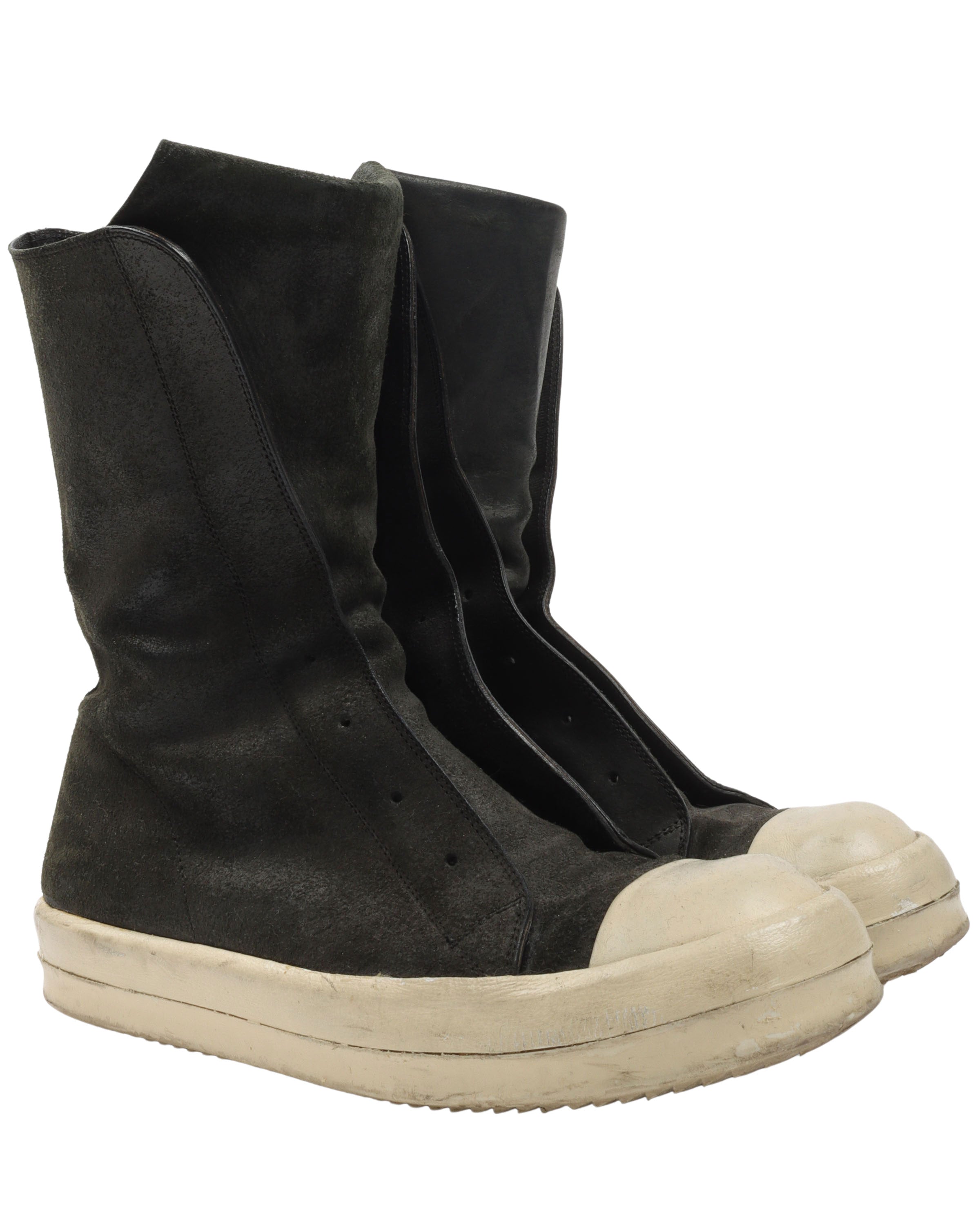 Rick Owens Reverse Leather Laceless Ramone Boots