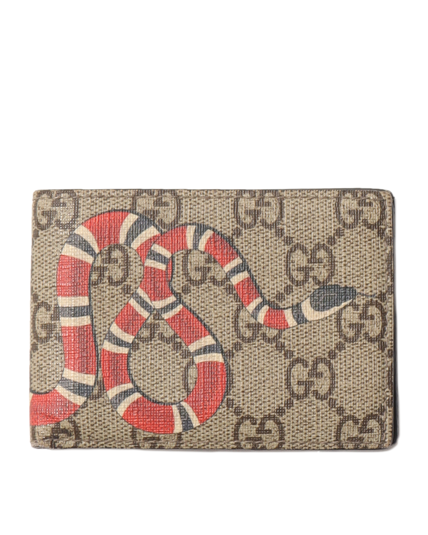 Snake Print Monogram Wallet