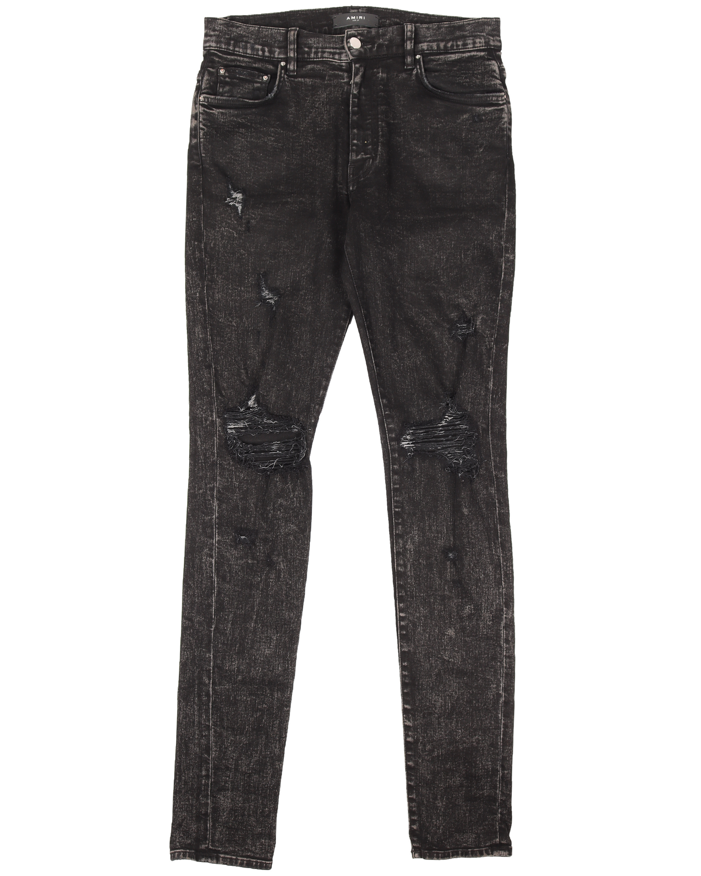 Distressed Washed Black Jeans