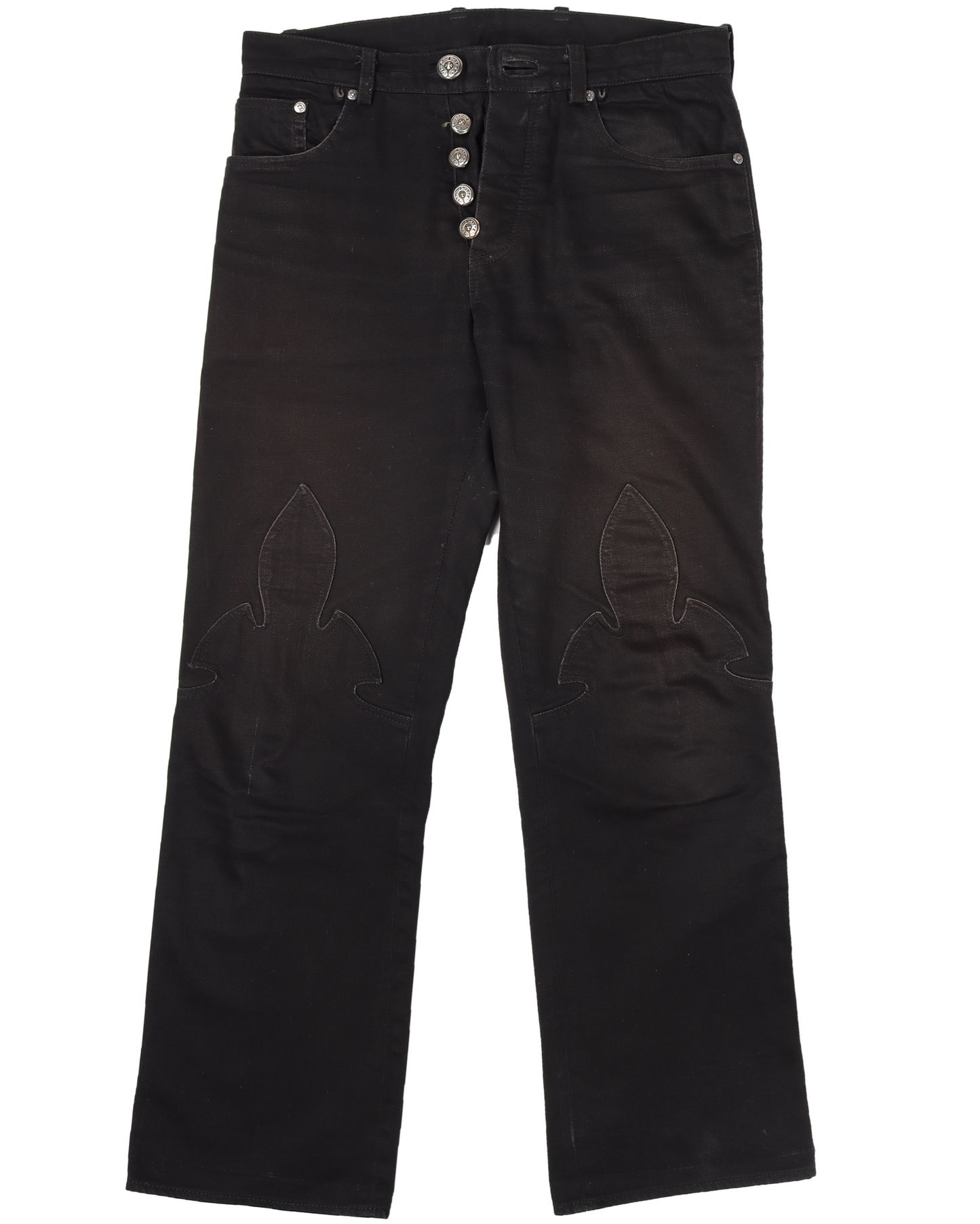 Fleur De Lis Black Denim Jeans