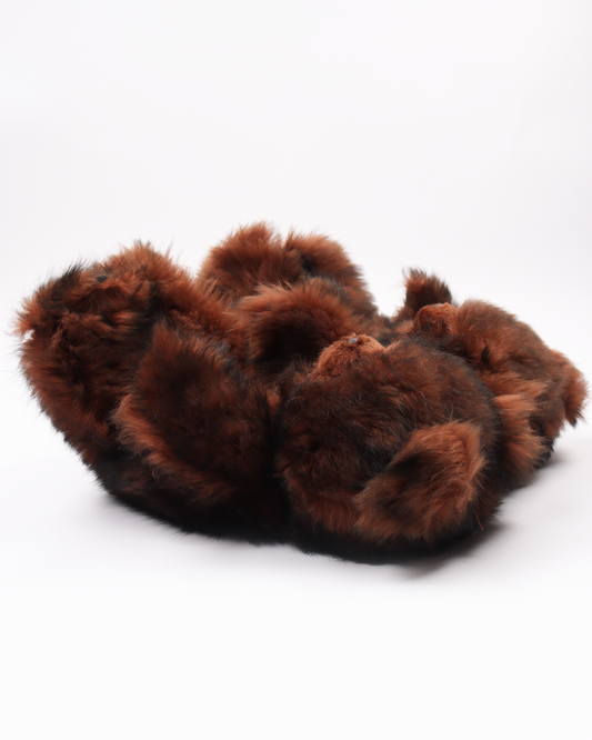 Hug Me Bear Fur Plush Shearling Teddy Bear Slippers